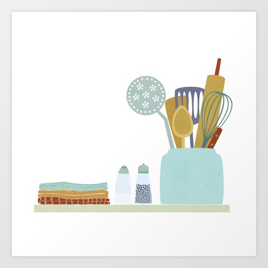 The Kitchen Shelf Art Print