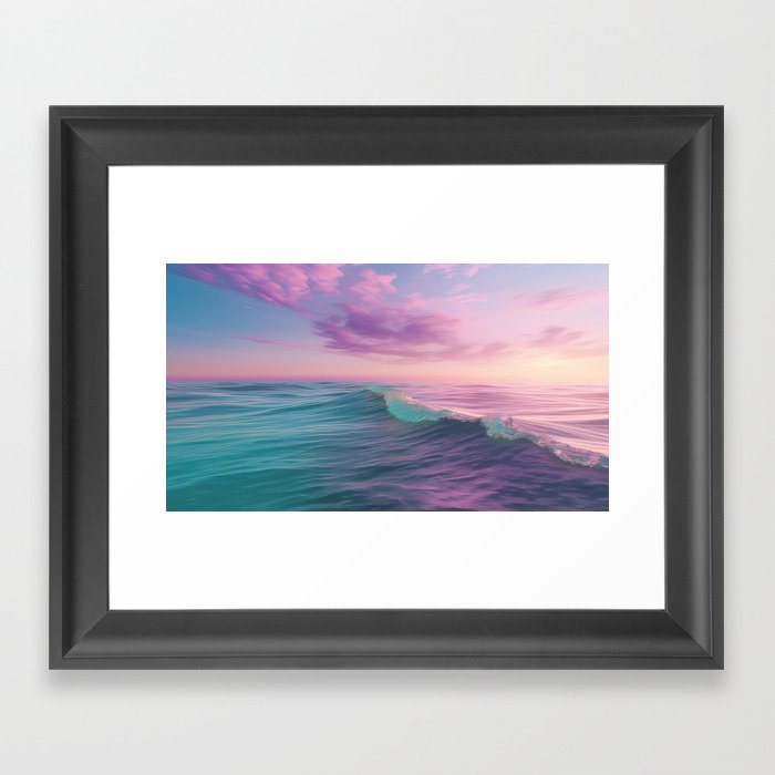 Candy Waves | Pastel Ocean Shoreline off Coast of California Art Print | 03 Framed Art Print
