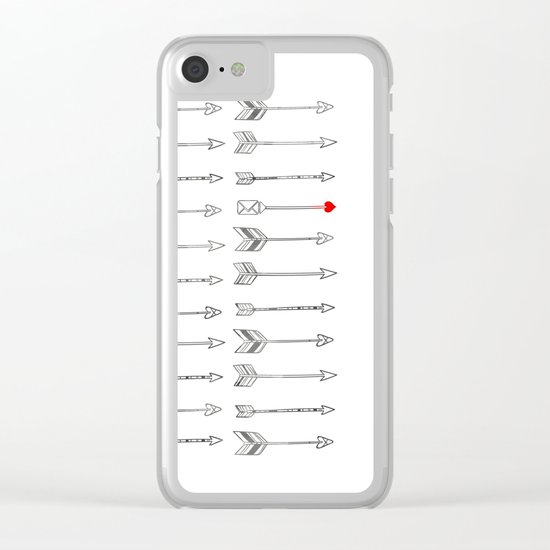 Minimal Love Arrow Clear iPhone Case