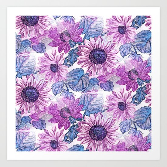 Dusty Pink Flowers Art Print