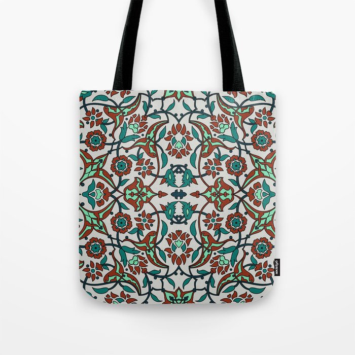 Ornate Arabesque Floral Pattern  Tote Bag