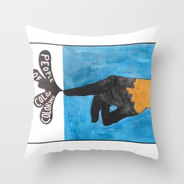 people of color coloring Throw Pillow
