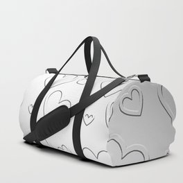 Silver Heart Pattern Love Collection Duffle Bag