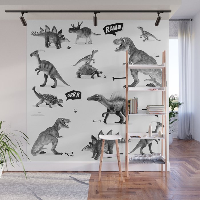 Dinosaur Hunt Wall Mural