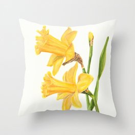 Early Daffodils Throw Pillow