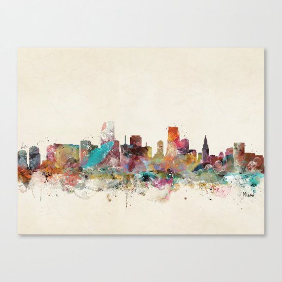 miami florida skyline Canvas Print