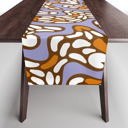 Abstract Organic Pattern in Lilac, Orange, Reddish Brown and White Table Runner