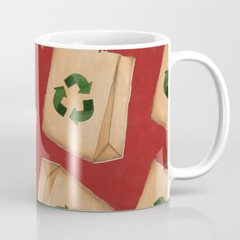 Recycle Symbol on Paper Bag Coffee Mug