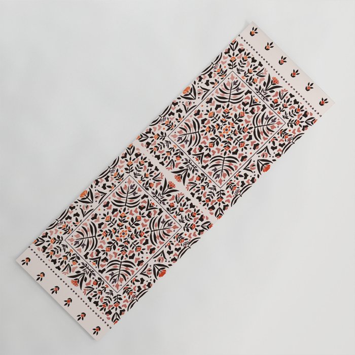 N153 - Floral Bohemian Traditional Moroccan Style Illustration Yoga Mat