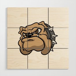 Cartoon Bulldog Wood Wall Art