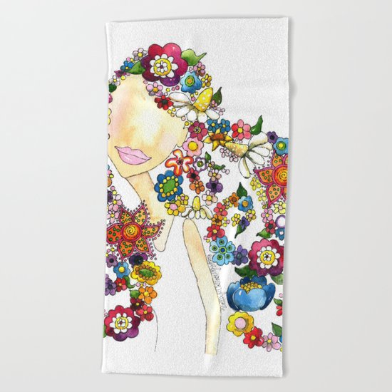Flower Girl One Beach Towel