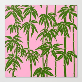 Bamboo Pink + Green Canvas Print