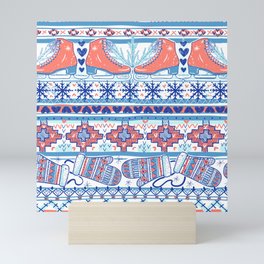 christmas season pattern Mini Art Print
