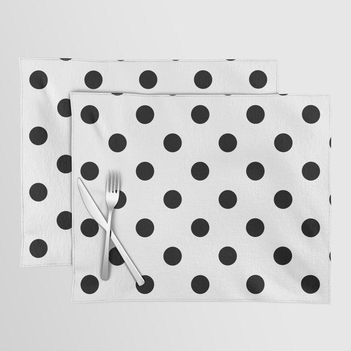 Black and white polka dot spots pattern Placemat