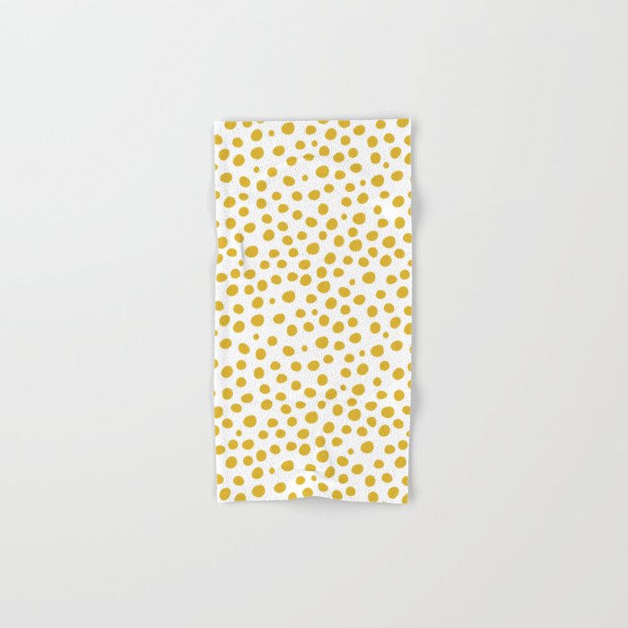 Mustard Yellow Dots Hand & Bath Towel