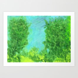Blue Sky Between Orchard Trees Art Print
