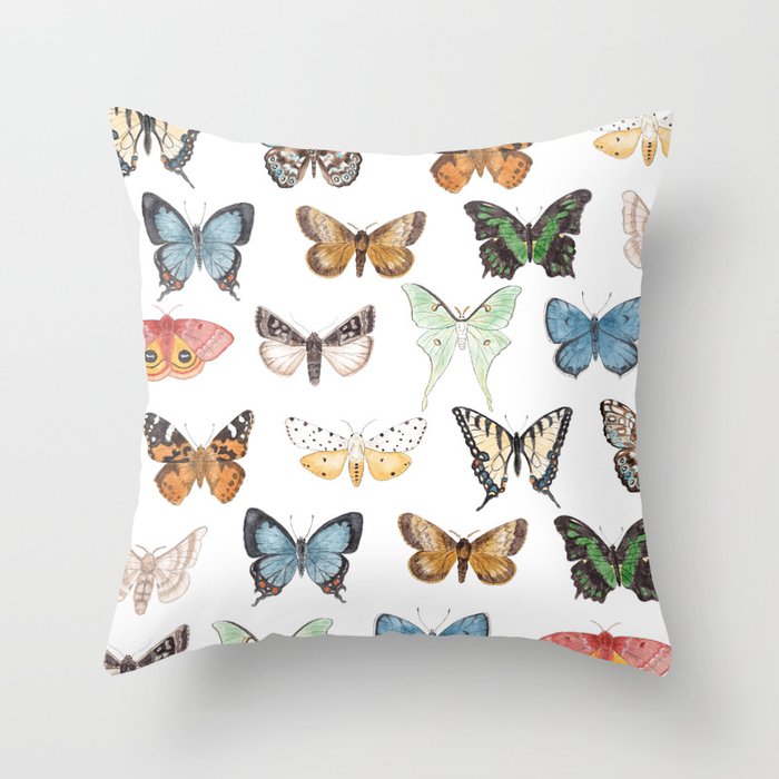 Butterflies & Moths Throw Pillow