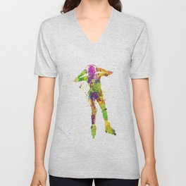 Watercolor Inline Skater V Neck T Shirt