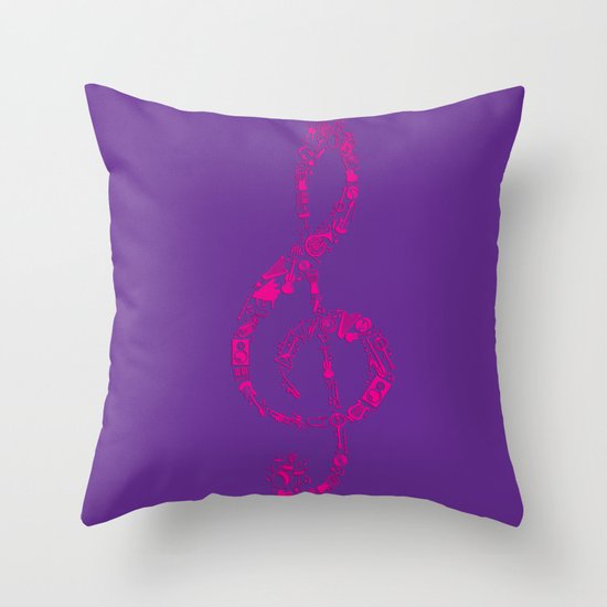 If music be the food of the soul, play on. Throw Pillow