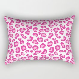 Leopard-Pinks on White Rectangular Pillow