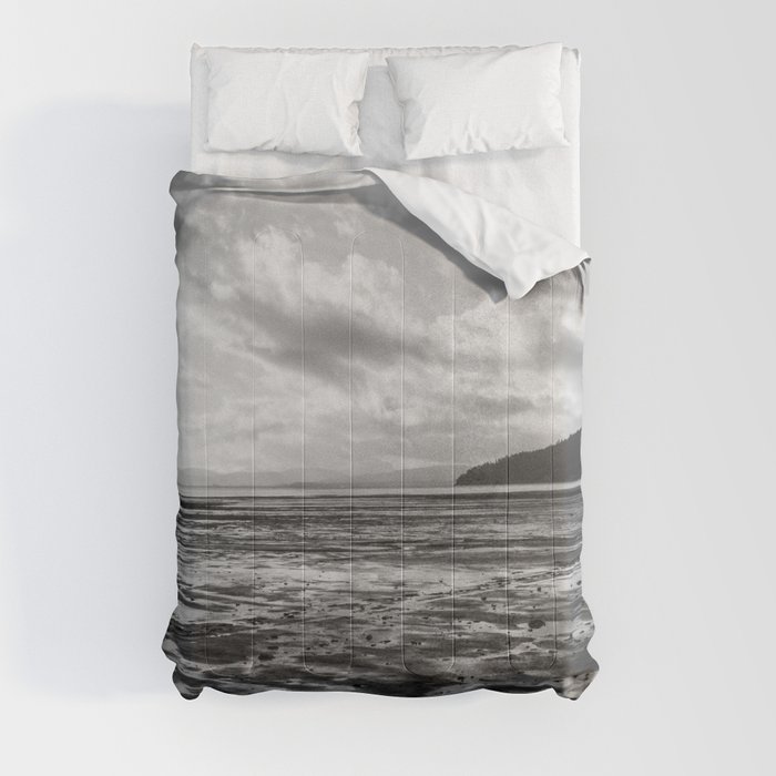 Winter Lake - Black and White Comforter