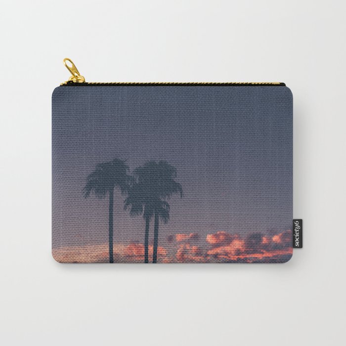 Silhouette of palm trees at sunset Carry-All Pouch