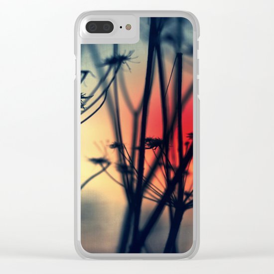 Shapes - dry weeds at sunrise Clear iPhone Case