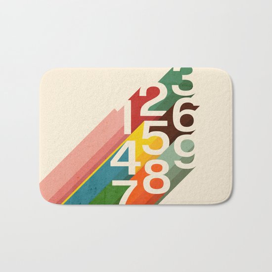 Retro Numbers Bath Mat