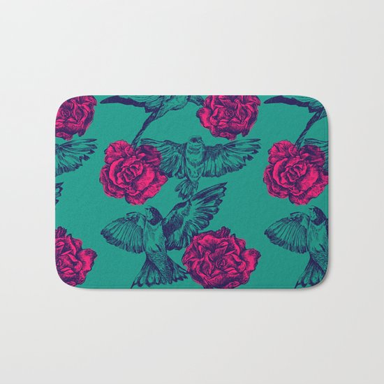 Rose & Swallows Bath Mat