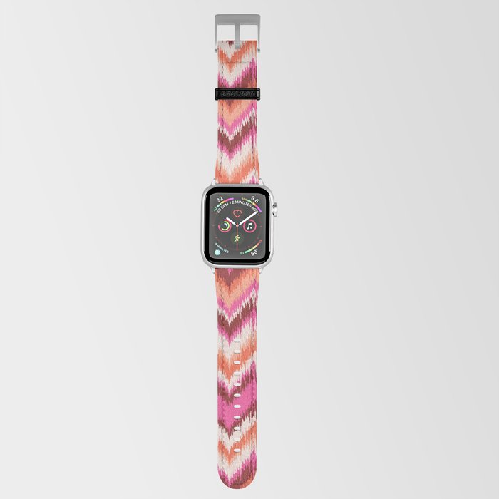 8-Bit Ikat Pattern – Pink & Maroon Apple Watch Band