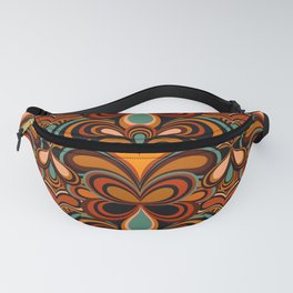 70s Retro Psychedelic Pattern Orange Teal Fanny Pack