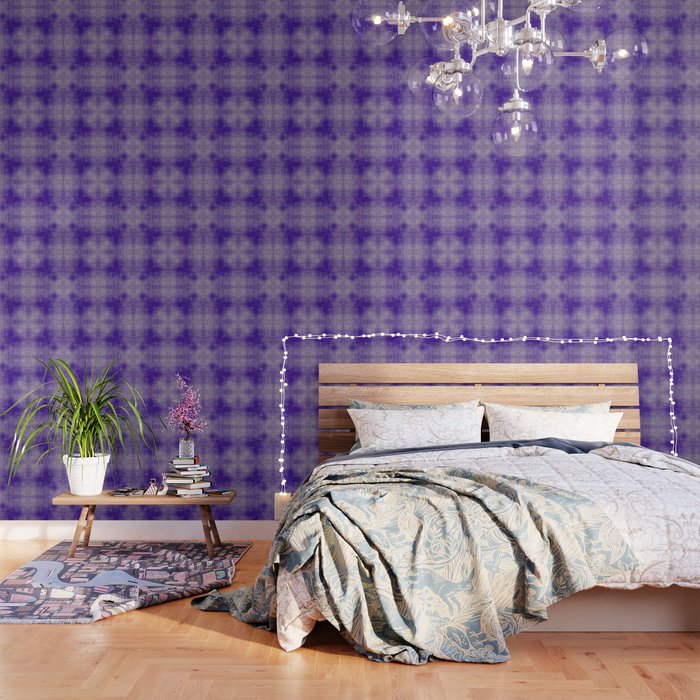 Cross Hatch Violet Wallpaper