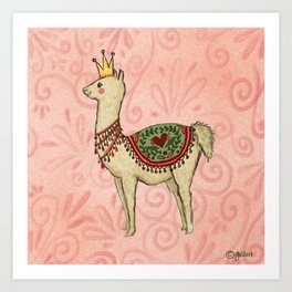 Regal Llama Art Print
