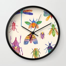 Colorful Insects Wall Clock