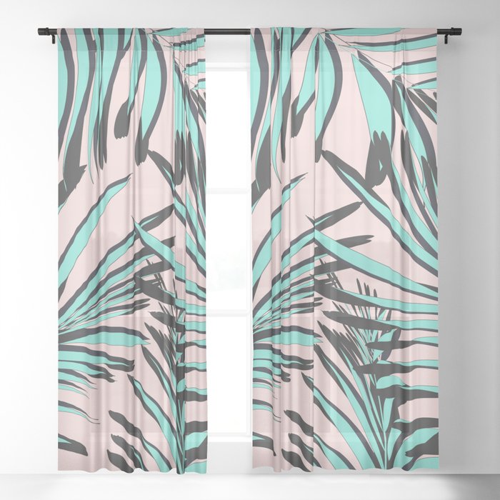 Tropical Print Sheer Curtain By Milatoo Society6