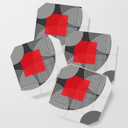 Red House Minimal Geometric Coaster | Boho, Absrtact, Wallart, Graphicdesign, Moon, Geometric, Line, Minimalistic, Sun, White 