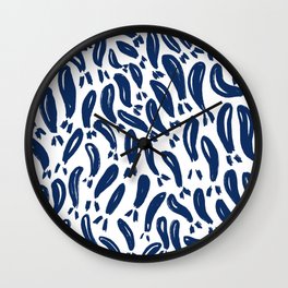 Blue Fishes Ocean Indigo Sea Pattern Wall Clock