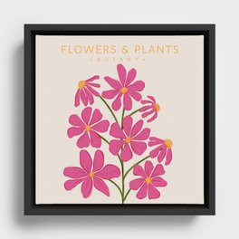 Hot Pink Flowers - Botany no2 Framed Canvas