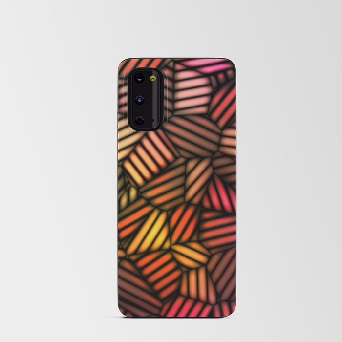 Colourful Vintage Retro Leaves Pattern Android Card Case