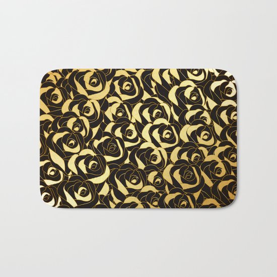 Golden Roses Bath Mat