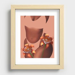 Tiger Stripes and Lilies Recessed Framed Print