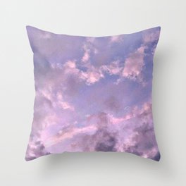 Purple Aesthetic Clouds High in the Sky Throw Pillow