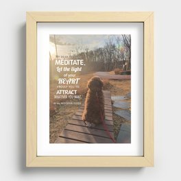 JB the meditation poodle "Let the light of your heart engulf you" Recessed Framed Print