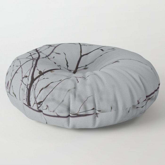 Society6 Floor Pillow Branches Impressions by ARTbyJWP - Grey sofa modern decor mood board