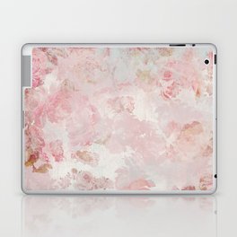 Vintage Floral Rose Roses painterly pattern in pink Laptop Skin