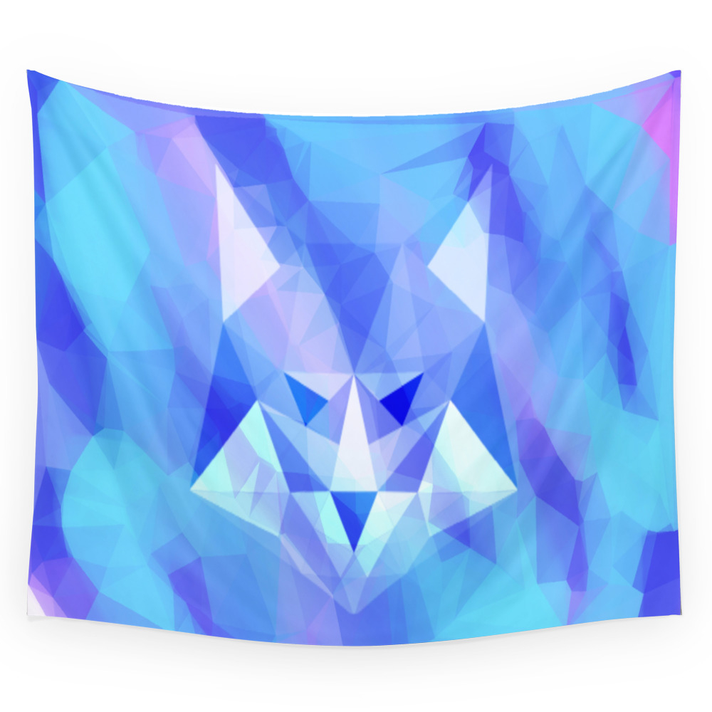 Geometric Wolf Wall Tapestry by purelifephotos20