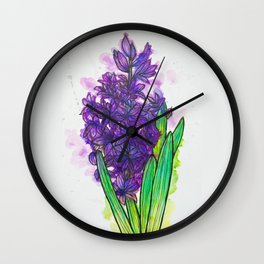 Purple Hyacinth Wall Clock