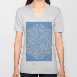 Crystalline Blue Winter V Neck T Shirt