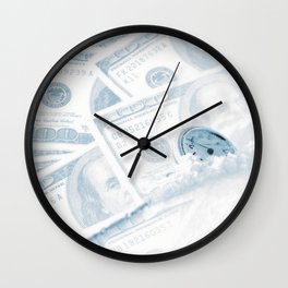 Time and Money Wall Clock | Frozen, One Hundred Dollars, Money, Digital Manipulation, Paper, Color, Digital, Photo, Pocketwatch, Clock 