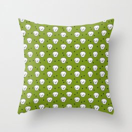 Cute Skull Green Throw Pillow